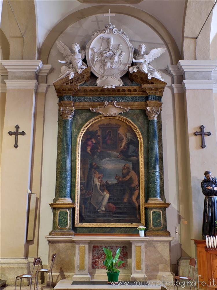 Fano (Pesaro e Urbino, Italy) - Altar of St. Nicholas from Bari and St. Onuphrius  in the Basilica of St. Paternianus